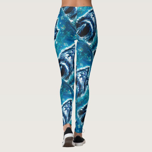 Leggings Little Doggy en bleu (Dos)
