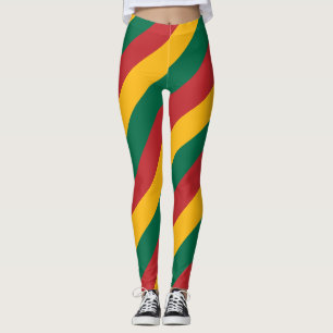 Leggings Lituanie Couleurs du drapeau national diagonales t