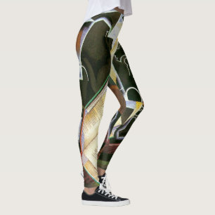 Leggings Livre, Pipe et Lunettes, Juan Gris, Cubisme Vintag