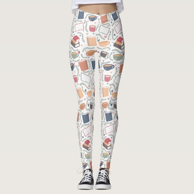 Leggings Livres, Bougies Et Thé (Devant)