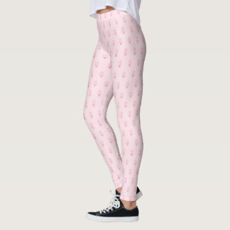 Leggings Logo mini CC rose chaud sur rose pâle