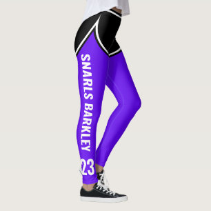 Leggings Logo Roller Derby Violet Équipe Nom Uniforme