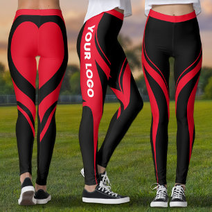 Leggings Logo Uniforme de l'équipe Red Black Heart Butt