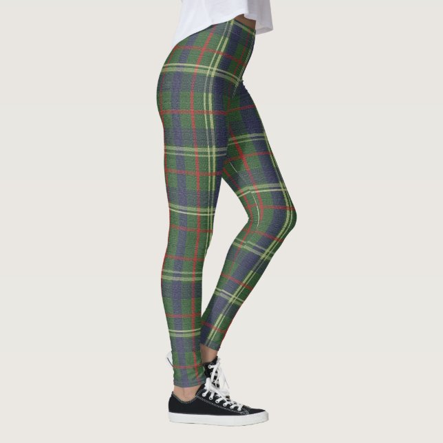Leggings London Plaid Checked Navy bleu et vert (Droite)