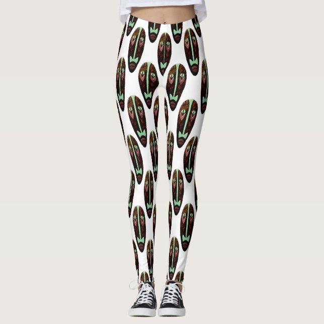 Leggings Long Tonnerre de Masque Tiki (Devant)