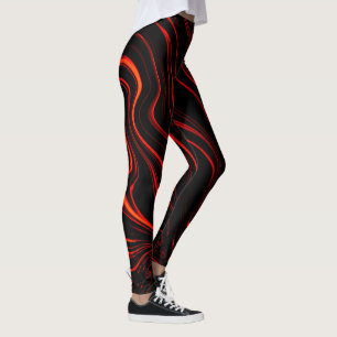 Leggings Longue trace rouge sur l'arrière - plan noir