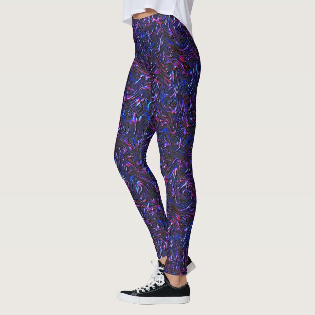 Leggings Looking like blue and pink texturel of wall (Gauche)