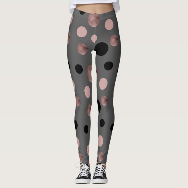Leggings l'or rose de faux élégant rougissent les cercles (Devant)