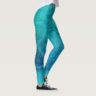 Leggings Lotus texturé bleu