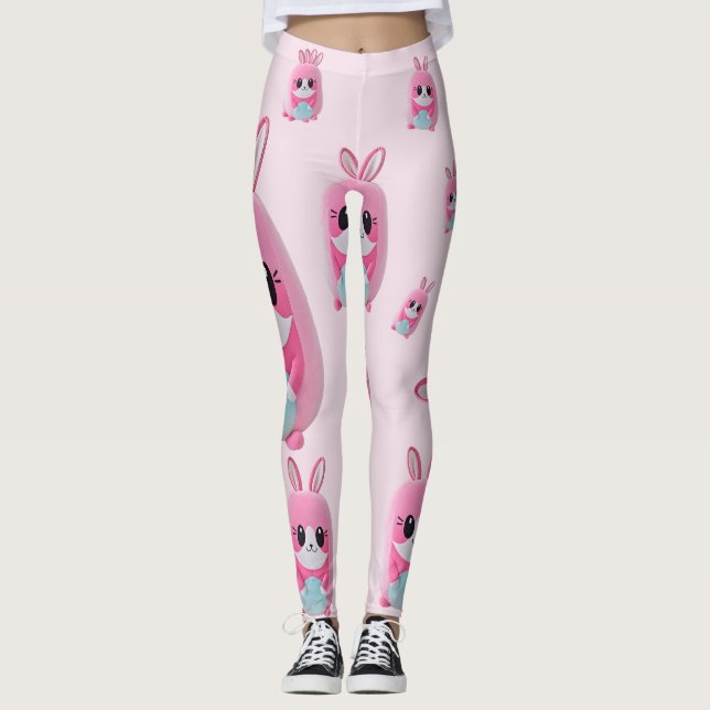 Leggings Lou Lou. Une créature douce, rose (Devant)