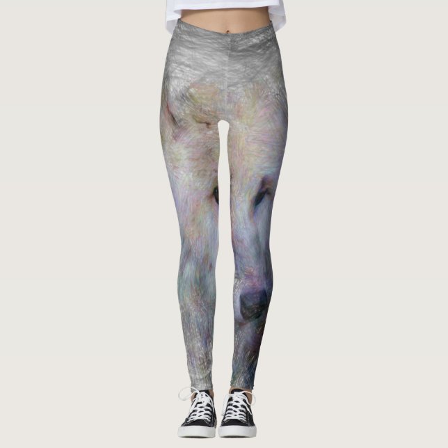 Leggings loup animal artistique (Devant)
