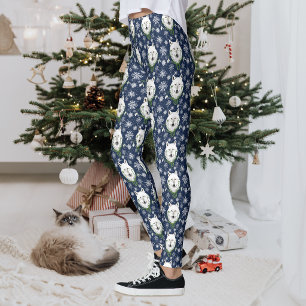 Leggings Loup Arctique Blanc Mystique Neige Bleue Galanthus