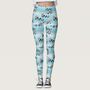 Leggings Loutres de mer mignonnes montant les vagues