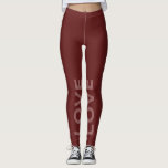 Leggings Love Bordeaux Monochrome Texte Classique<br><div class="desc">Personnalisable avec votre texte. Écris en CASQUETTE,  s'il te plaît.</div>
