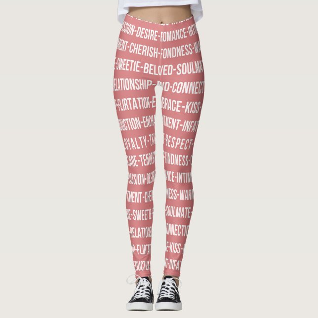 Leggings Love chaîne de mots conception de typographie (Devant)