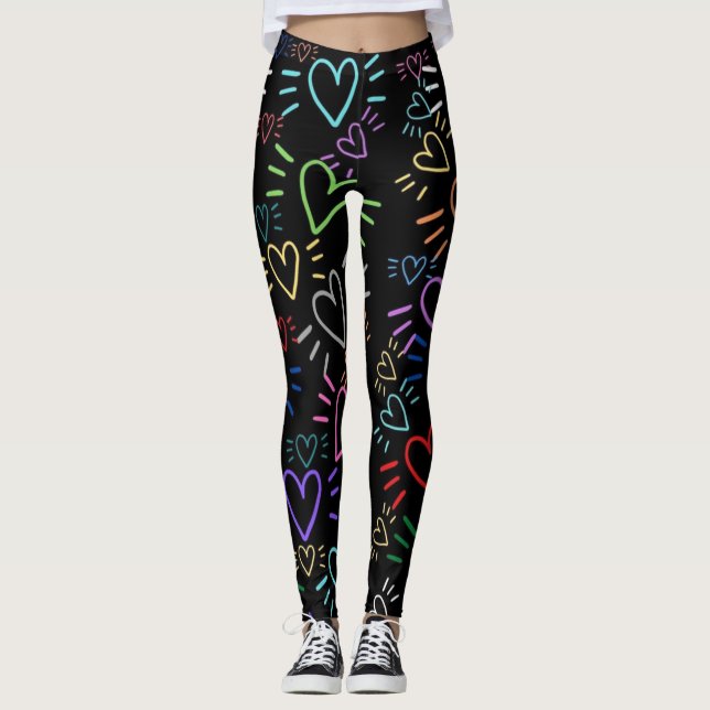 Leggings Love Colored Hearts (Devant)