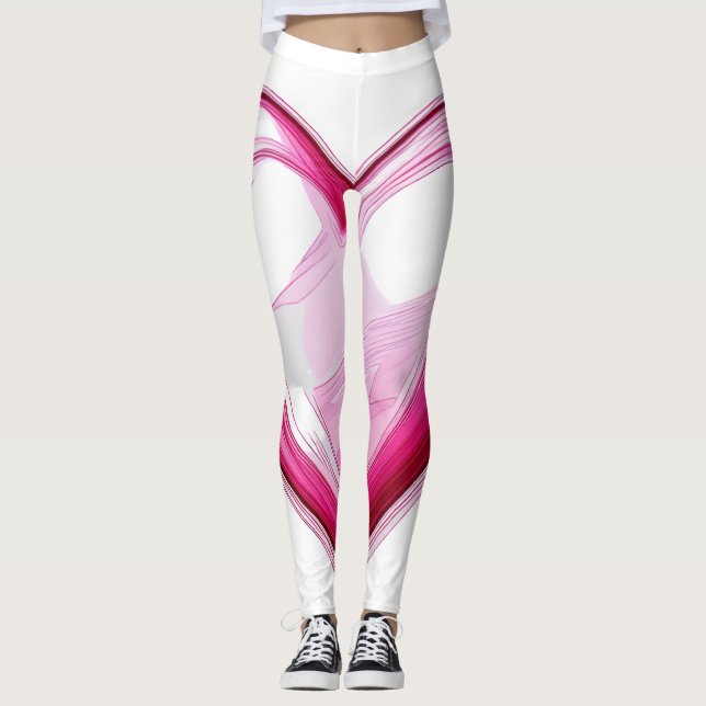 Leggings LOVE élément Cute 3D SNS je vous aime coeur rose (Devant)