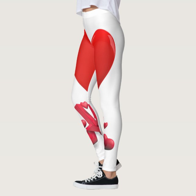 Leggings Love Heart Motif | La tradition de la Saint-Valent (Gauche)