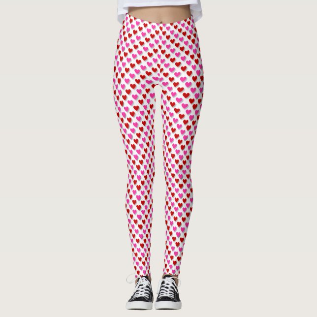 Leggings Love Hearts Saint Valentin Motif (Devant)