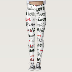 Leggings Love Marker Texture Arrière - plan sans couture