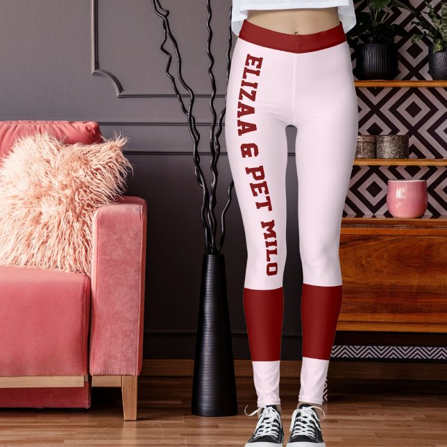 Leggings Love Pink Red Personalized Valentines Day Gifts (Créateur téléchargé)
