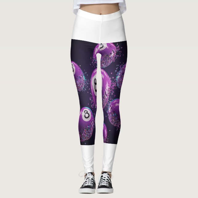 Leggings Lucky 8 Ball Parties scintillant pattes de splash  (Devant)