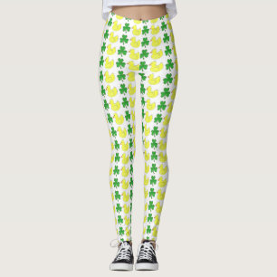 Leggings Lucky Canard jaune caoutchouc Ducky Shamrock vert