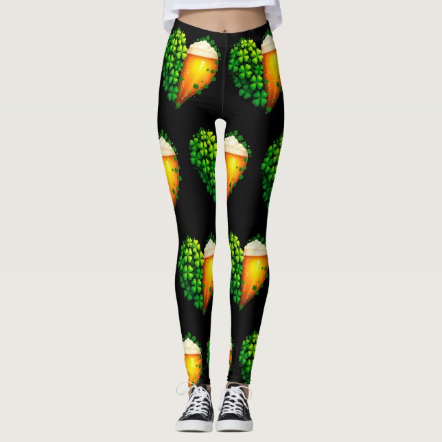 Leggings Lucky Clover Design pour la St. Patrick's Day (Devant)
