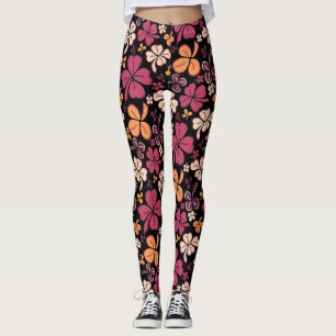 Leggings Lucky Clover Shamrock Rouge Motif St Patrick`s Day