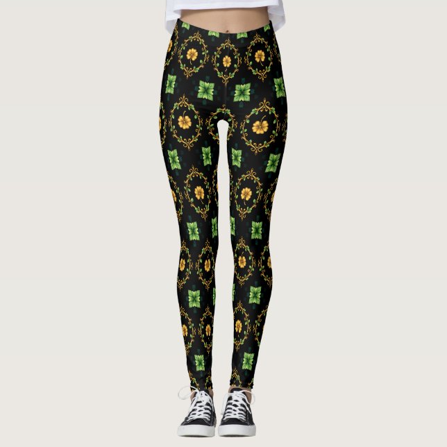 Leggings Lucky Clover 🍀 un symbole intemporel de la bonne  (Devant)