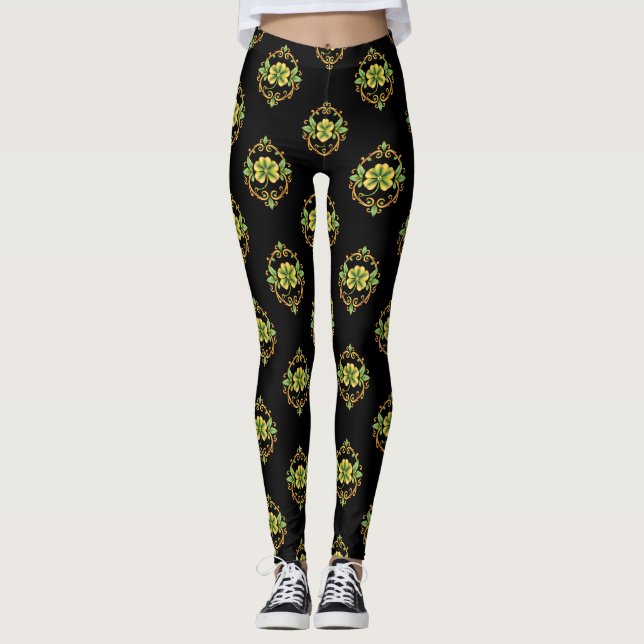 Leggings Lucky Clover 🍀 un symbole intemporel de la bonne  (Devant)