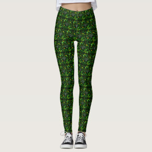 Leggings Lucky Green Shamrock irlandais Motif Parties scint