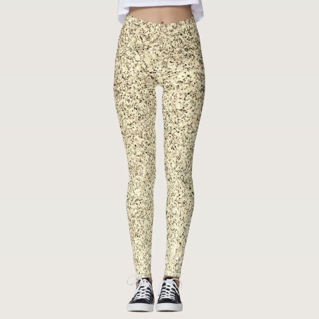Leggings Lumière dorée paillettes scintillantes (Devant)
