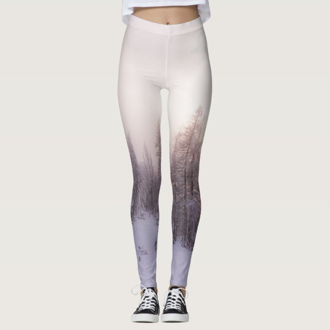 Leggings Lumière du soleil et forêt d'épinettes (Devant)