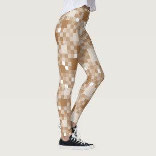 Leggings Lumière numérique Brown Pixellit petits Carrés