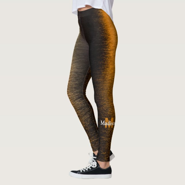 Leggings Lumières Abstraites mer brillant en bronze Monogra (Gauche)