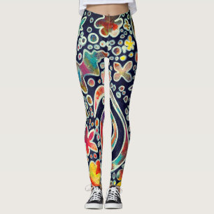 Leggings Lumières de nuit reflet original oeuvre Abstraite