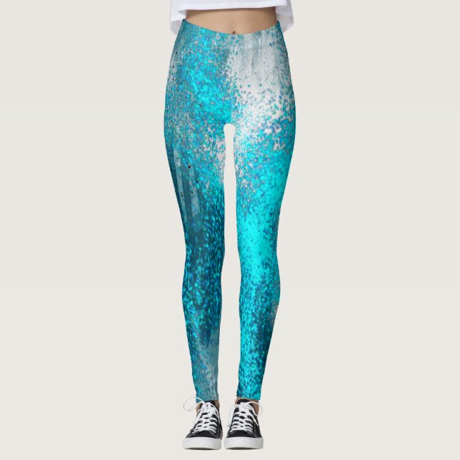 Leggings Lumineuses Bleues Étincelles (Devant)