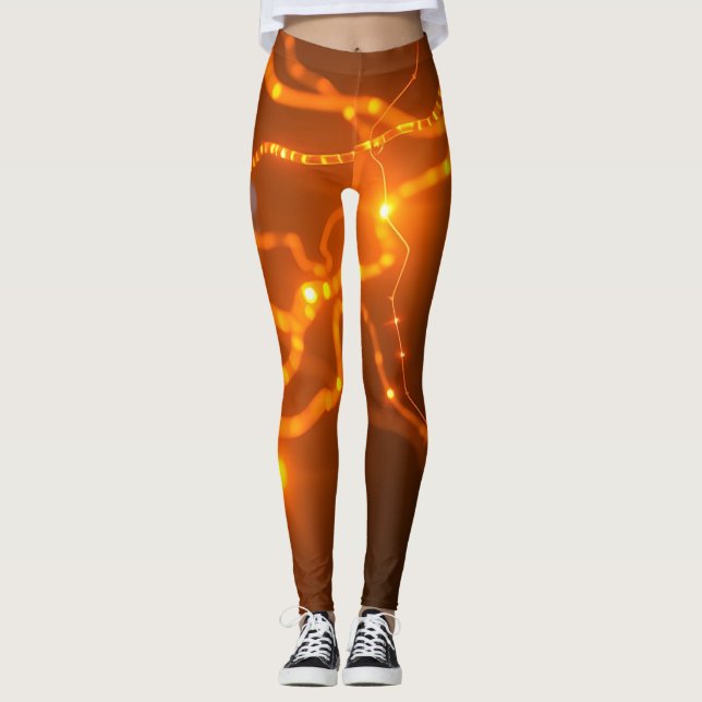 Leggings Luminosité neurale : Voies électriques des jambes  (Devant)