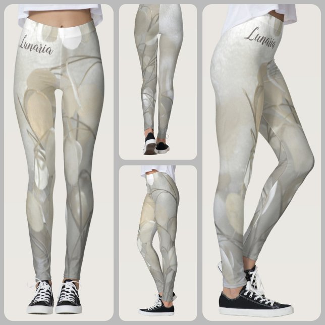Leggings Lunaria Dollar Argent Floral Blanc Chic (Créateur téléchargé)