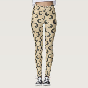 Leggings Lune dorée motif céleste Boho