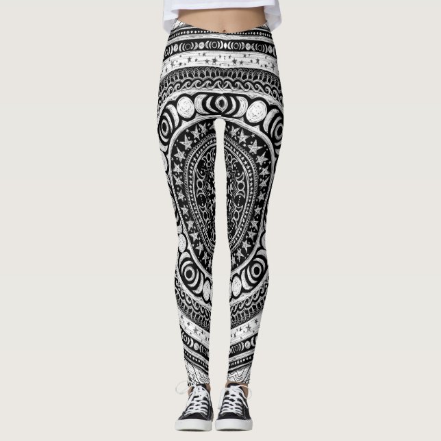 Leggings Lune Enfant Mandala Triple Lune Sorcière (Devant)