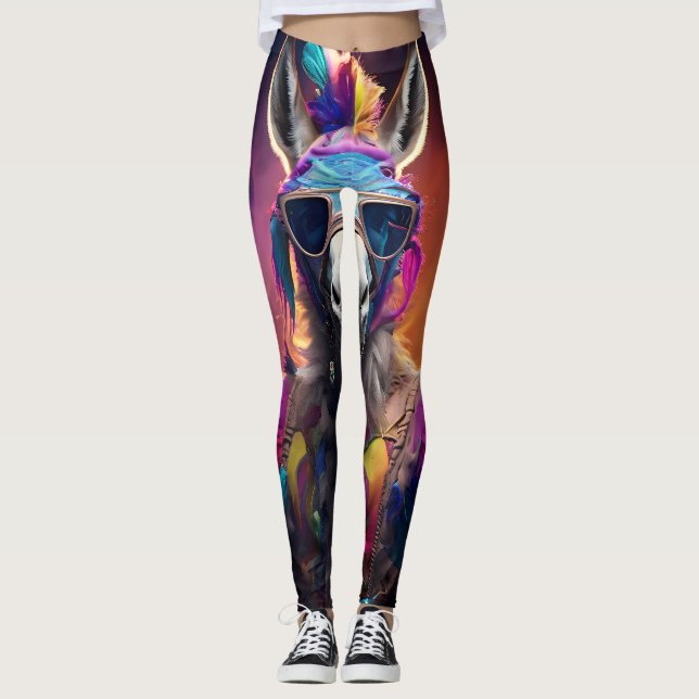 Leggings Lunettes bleues Funky Donkey (Devant)