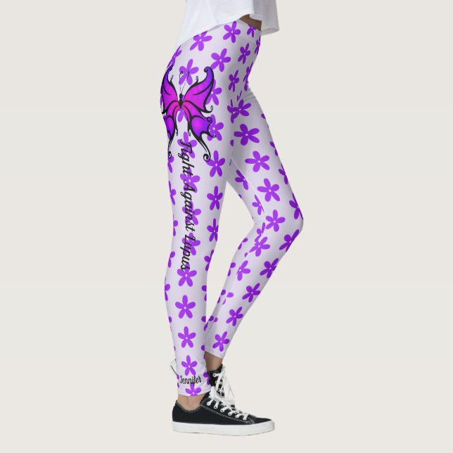 Leggings Lutter contre Lupus Texte Personnalisé Légendes Fe (Droite)