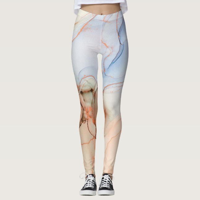Leggings Luxe Abstrait : Art de l'encre d'alcool (Devant)