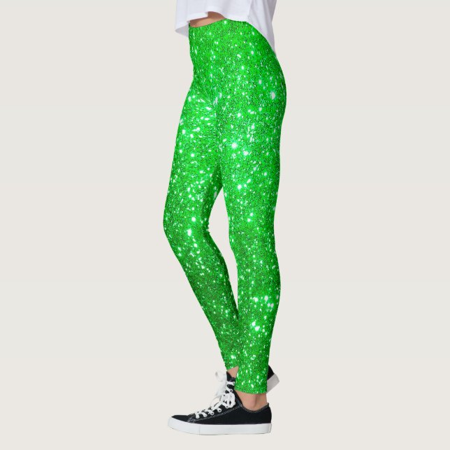 Leggings Luxe Green Popular Cadeau Gold Parties scintillant (Gauche)