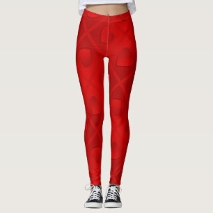Leggings Luxe Moderne Elégant Coeur Rouge