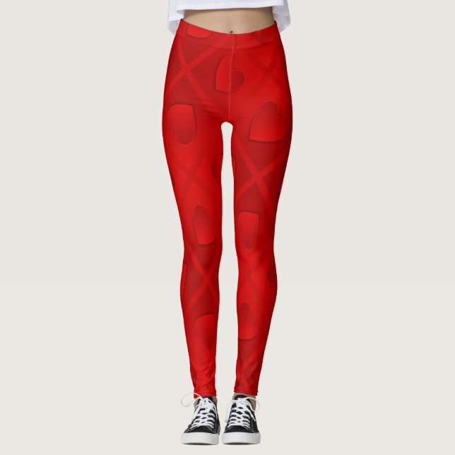 Leggings Luxe Moderne Elégant Coeur Rouge
