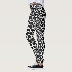 Leggings Luxe Moderne Léopard Blanc Elégante Collection