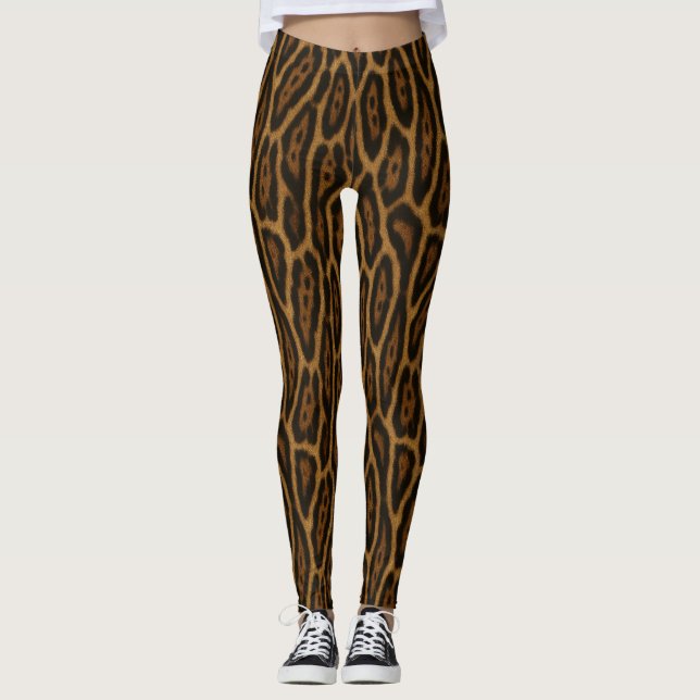 Leggings Luxueux Ocelot Rosette Motif (Devant)